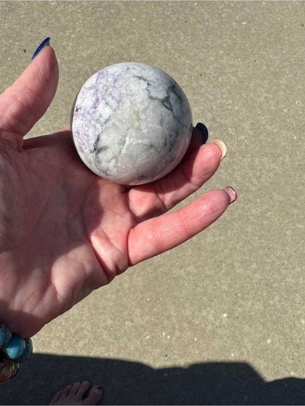 Howlite Sphere with Purple Veining 59.1 mm/2.32 in